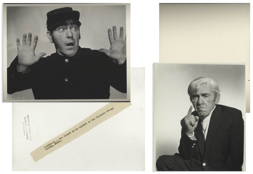 Moe Howard's Lot of 100 Photos -- 8'' x 10'' Glossy Photos, All of Moe in Publicity Stills Except a Few That Shows Moe With Other Individuals -- Very Good to Near Fine